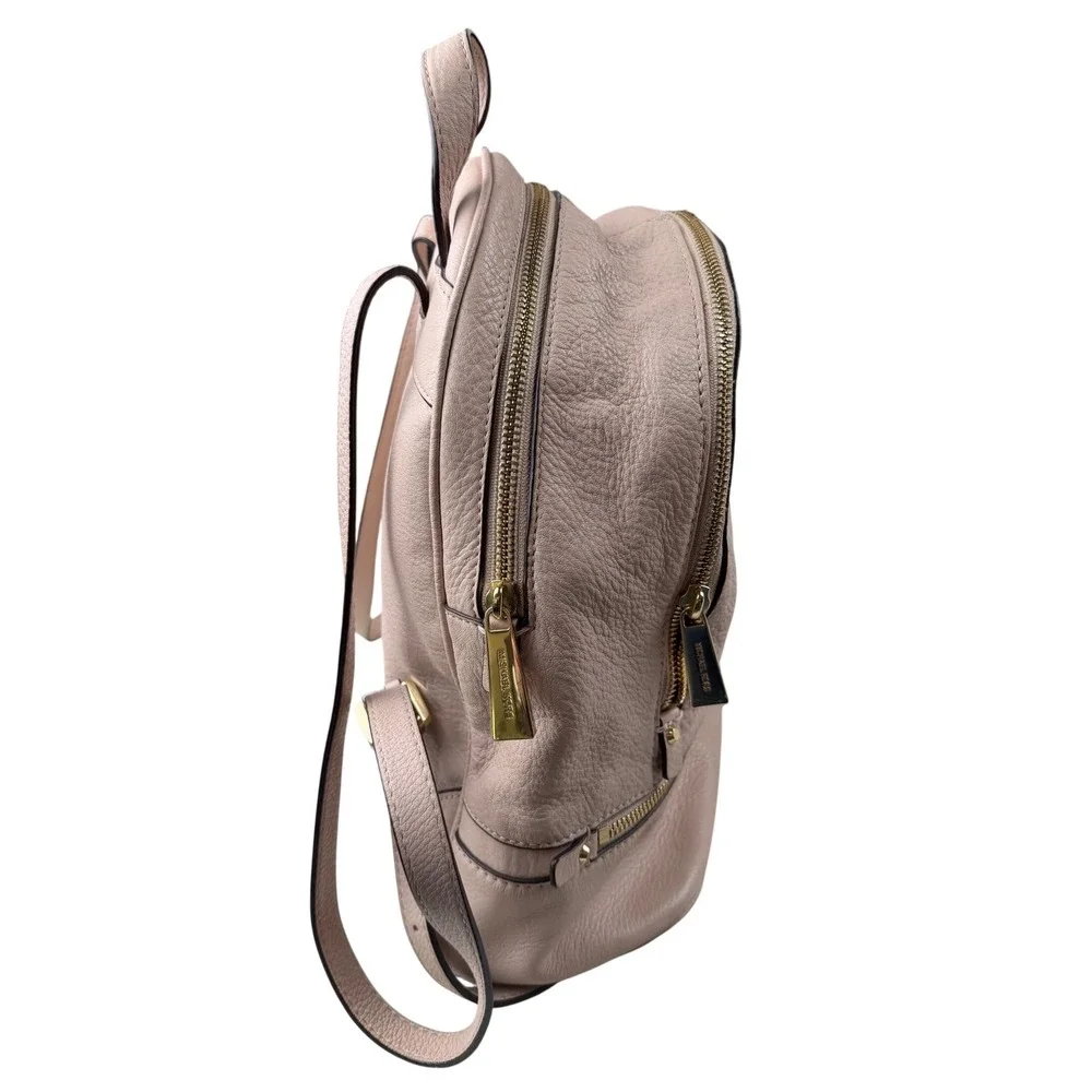 Michael Kors Rhea Medium Pebbled Leather‎ Backpack Blush Pink Gold Tone Hardware